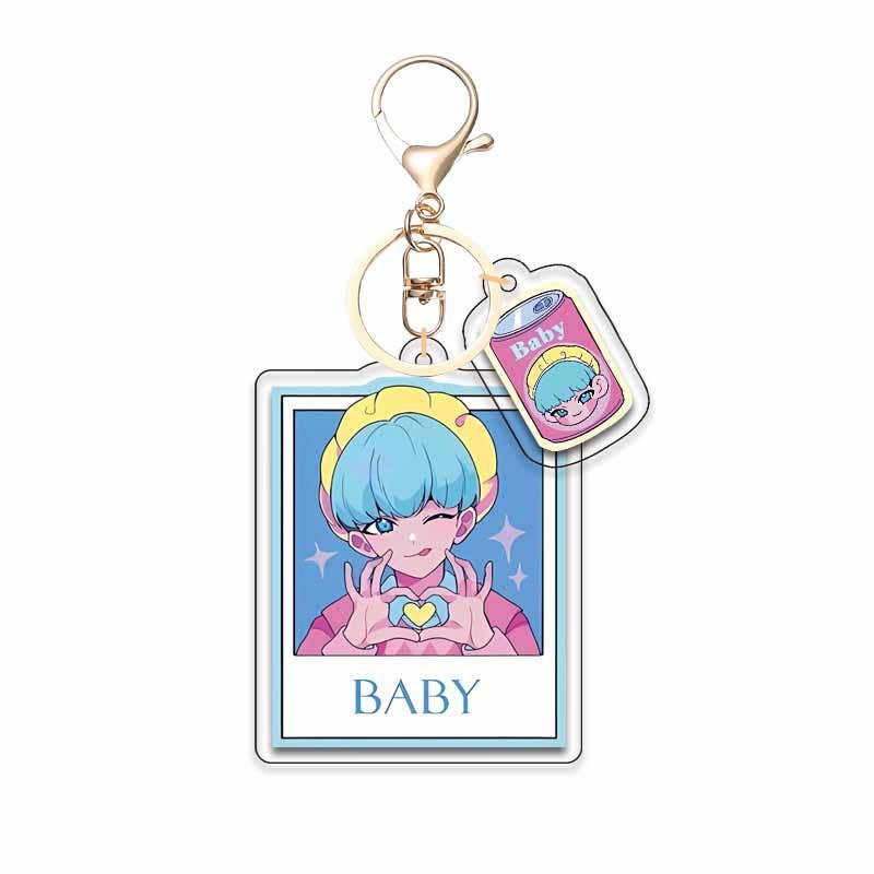 KDH K-pop inspired acrylic mini character keychain pendant