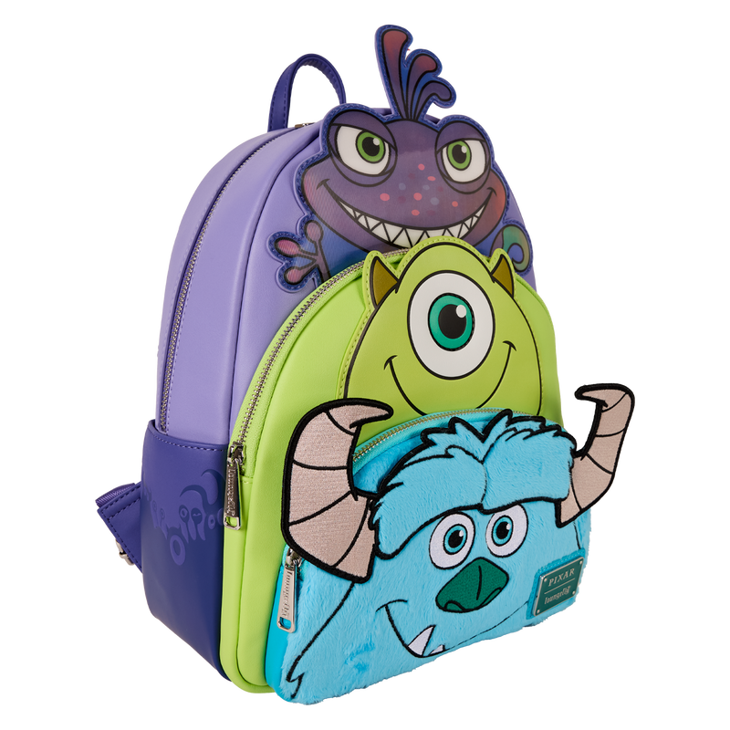 Monsters, Inc. Sulley, Mike, & Randall Triple Pocket Mini Backpack