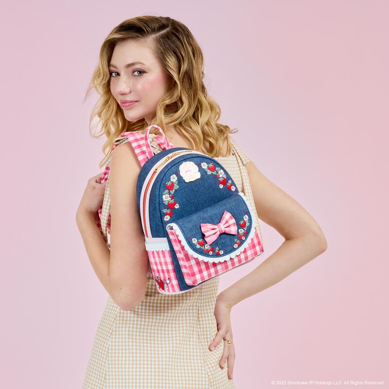 Strawberry Shortcake Denim Gingham Mini Backpack