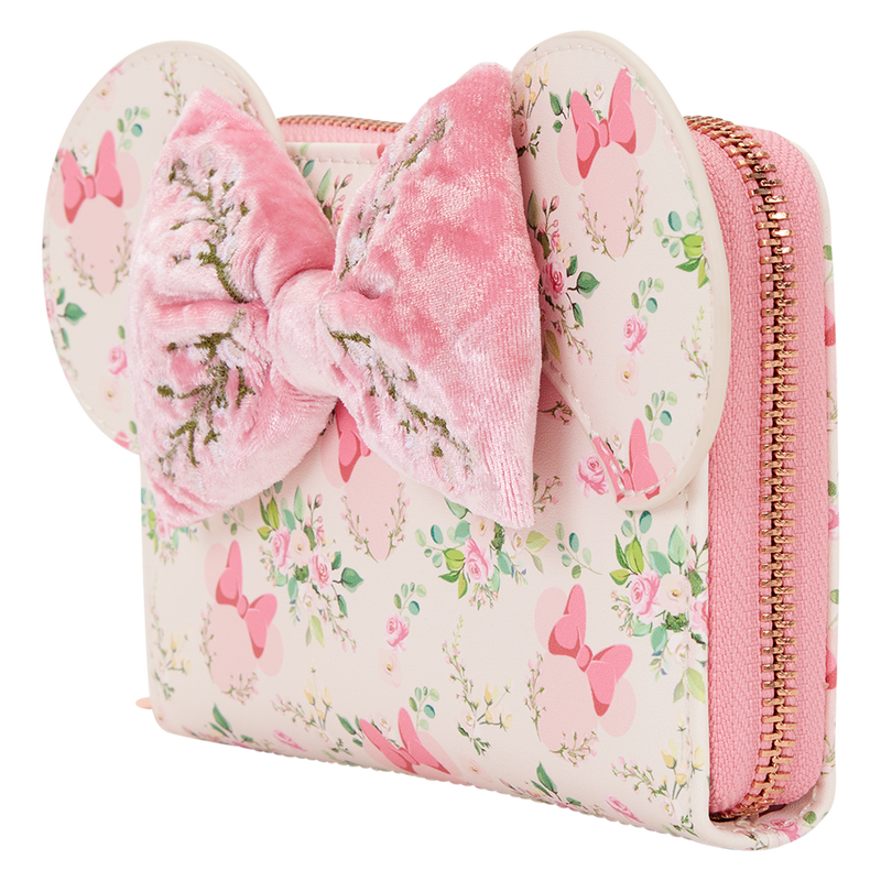 Minnie Mouse Floral All-Over Print Zip Around Wallet