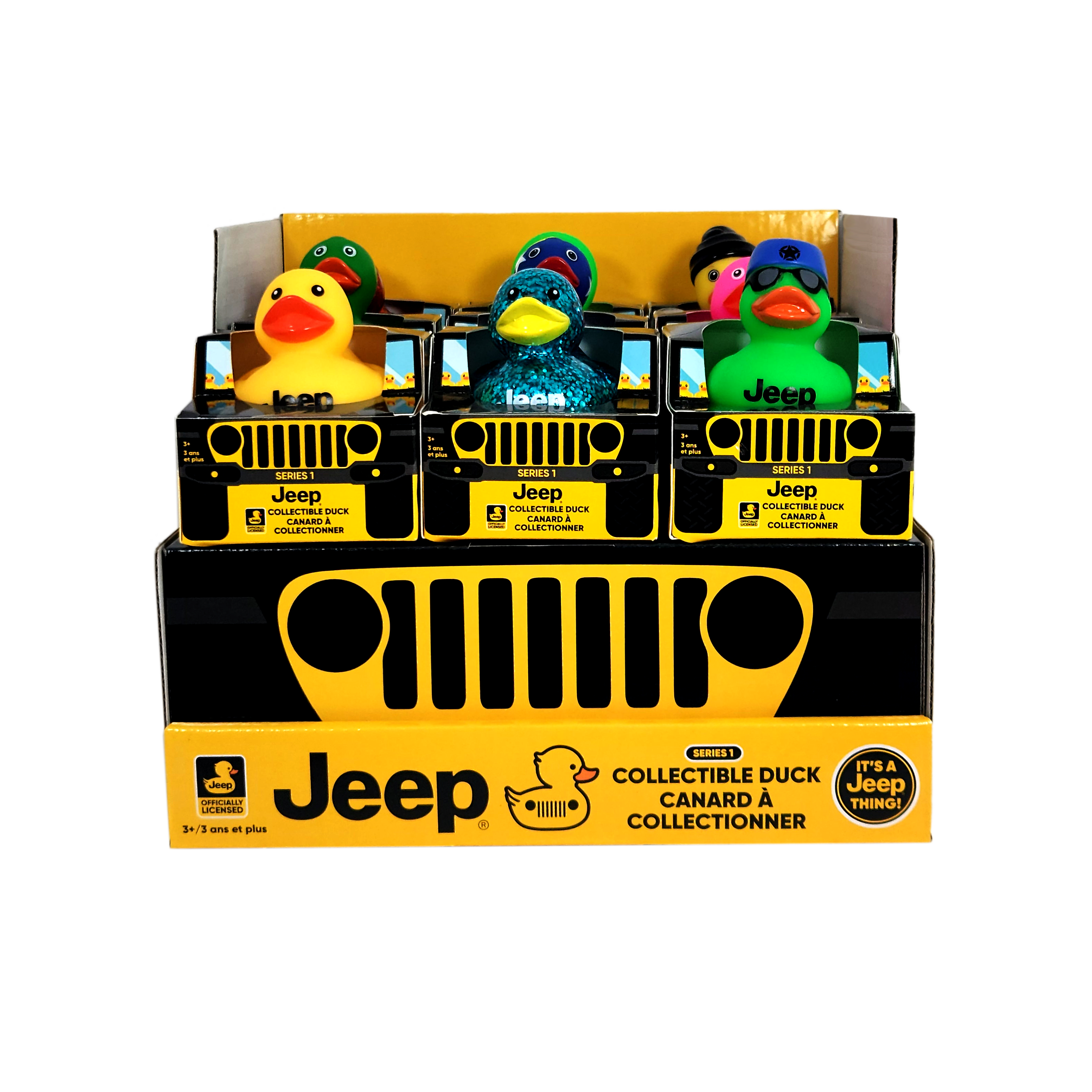 Jeep® Branded Ducks 2" Vinyl Paper Jeep 4x4 Box in Display