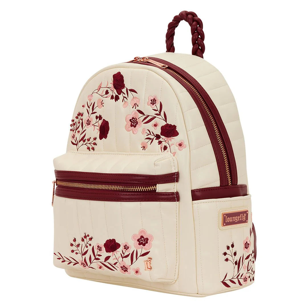 Loungefly Cream & Red Floral Mini Backpack